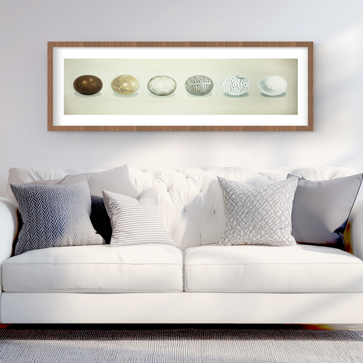 C1FM1648M3K2LB 16 x 48 in. Golf Ball Evolution - Vintage Framed Print for Home Decor