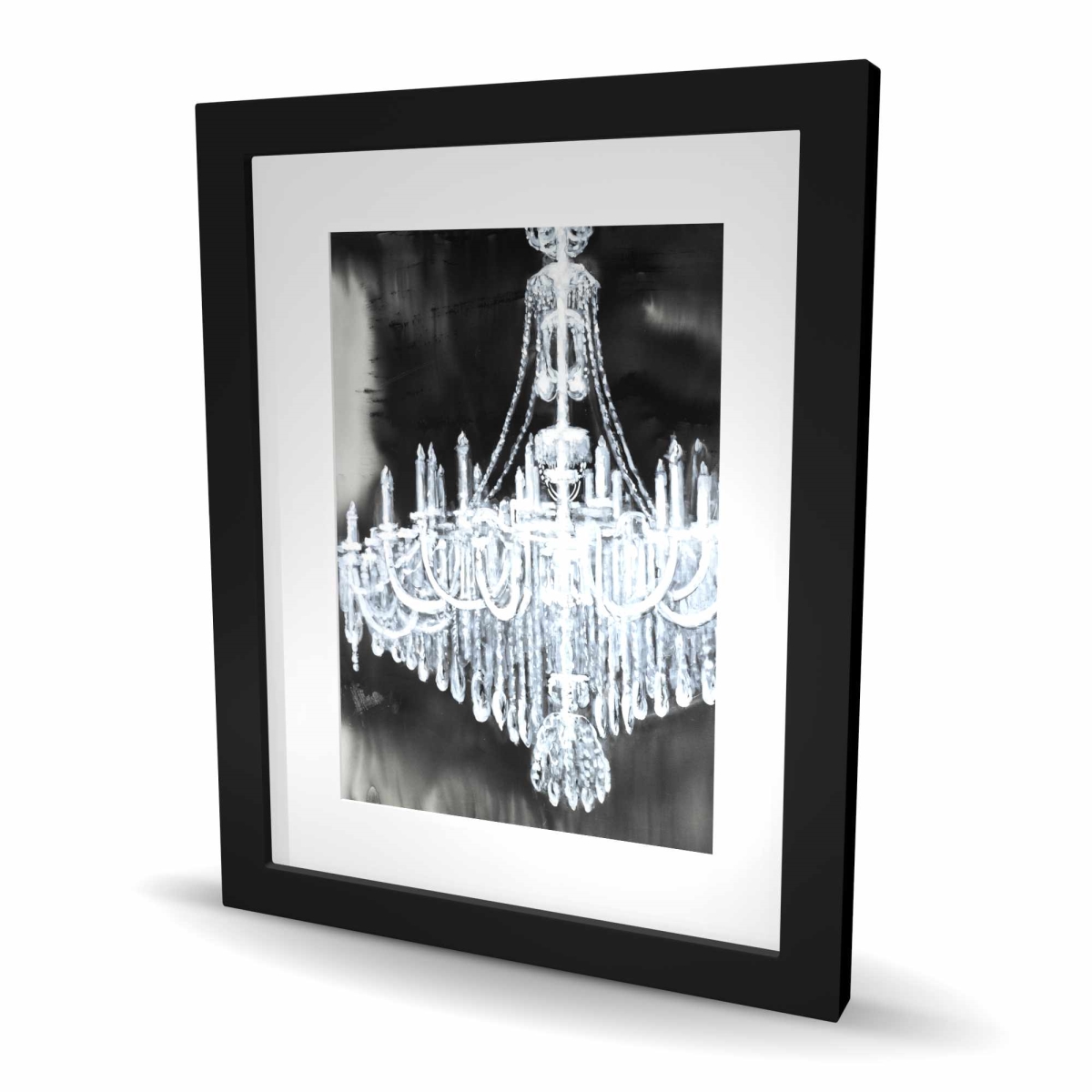 C1FM16208PGLGI 16 x 20 in. Glam Chandelier - Office Still Life Framed Print for Decor