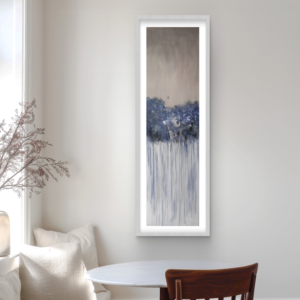 C1FM1648CF195R 16 x 48 in. Bouquet of Blue Flowers - Abstract Bedroom Print for Decor