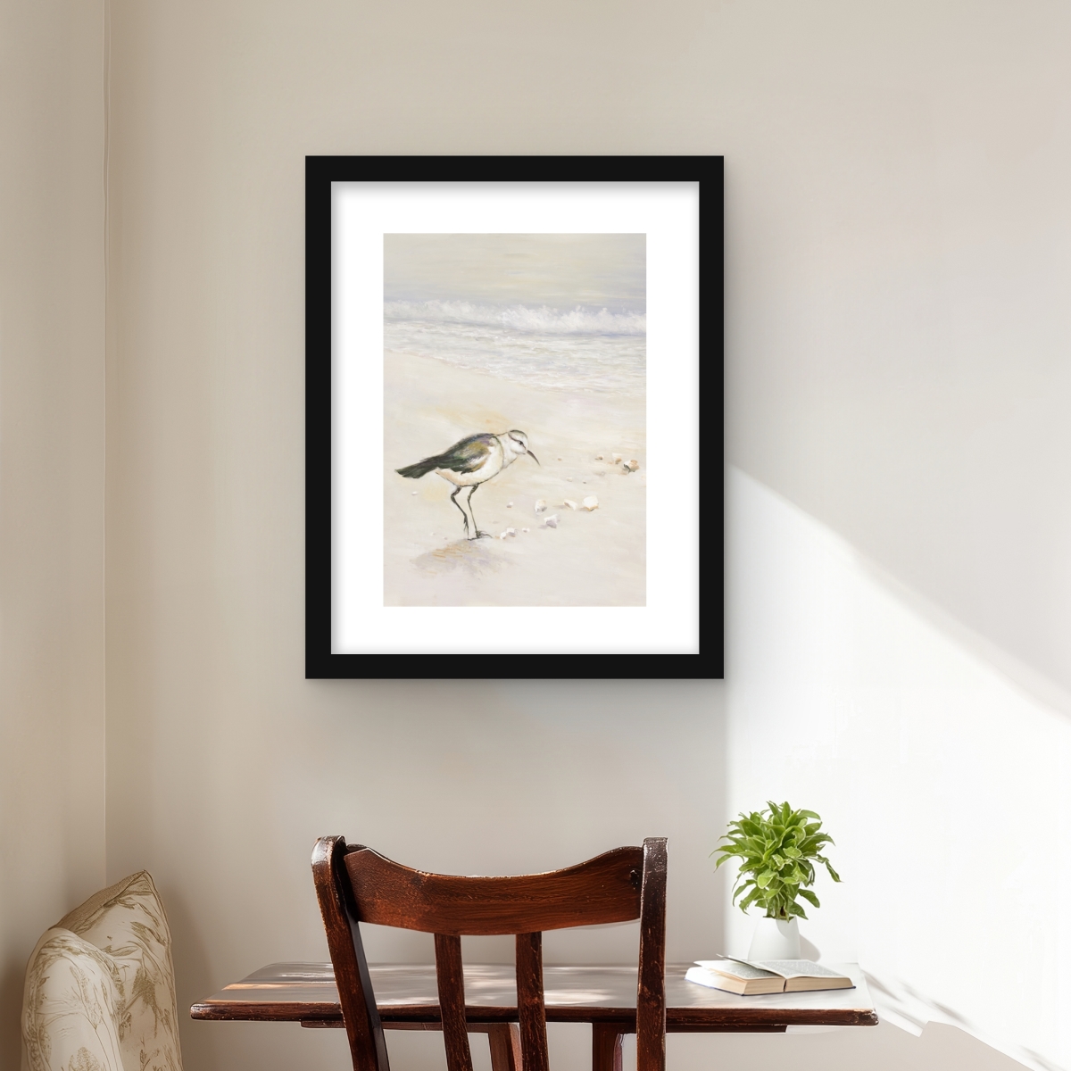 C1FM1620IHBNYE 16 x 20 in. Semipalmated Sandpiper Beach Print - Framed Matted Decor