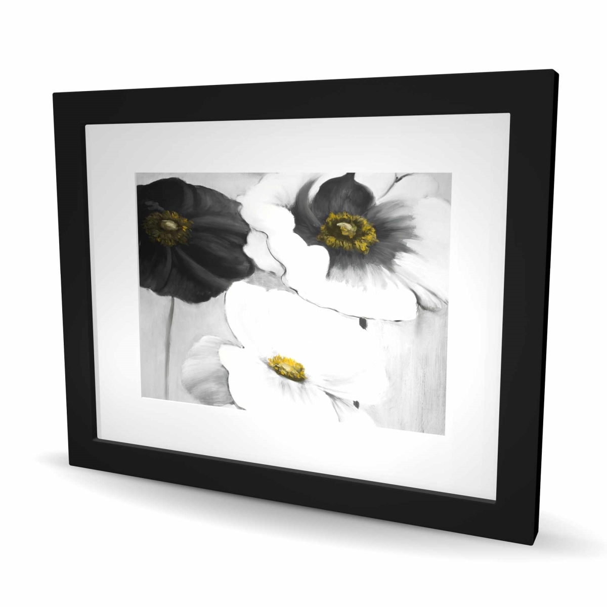 C1FM1620ROUED7 16 x 20 in. Assorted White Flowers - Framed Matted Print for Home Decor