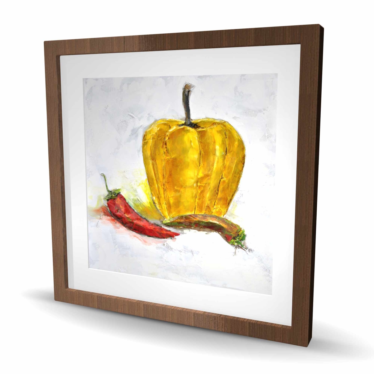 C1FM2424LNASDU 24 x 24 in. Peppers - Red Kitchen Framed Matted Print for Home Decor