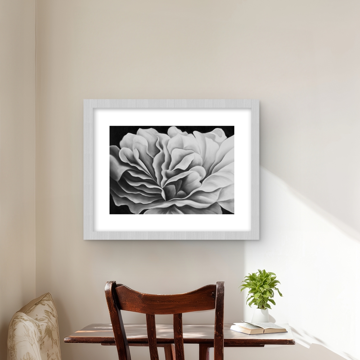 C1FM16203B6BW3 16 x 20 in. Beautiful Black & White Flower - Botanical Romantic Print