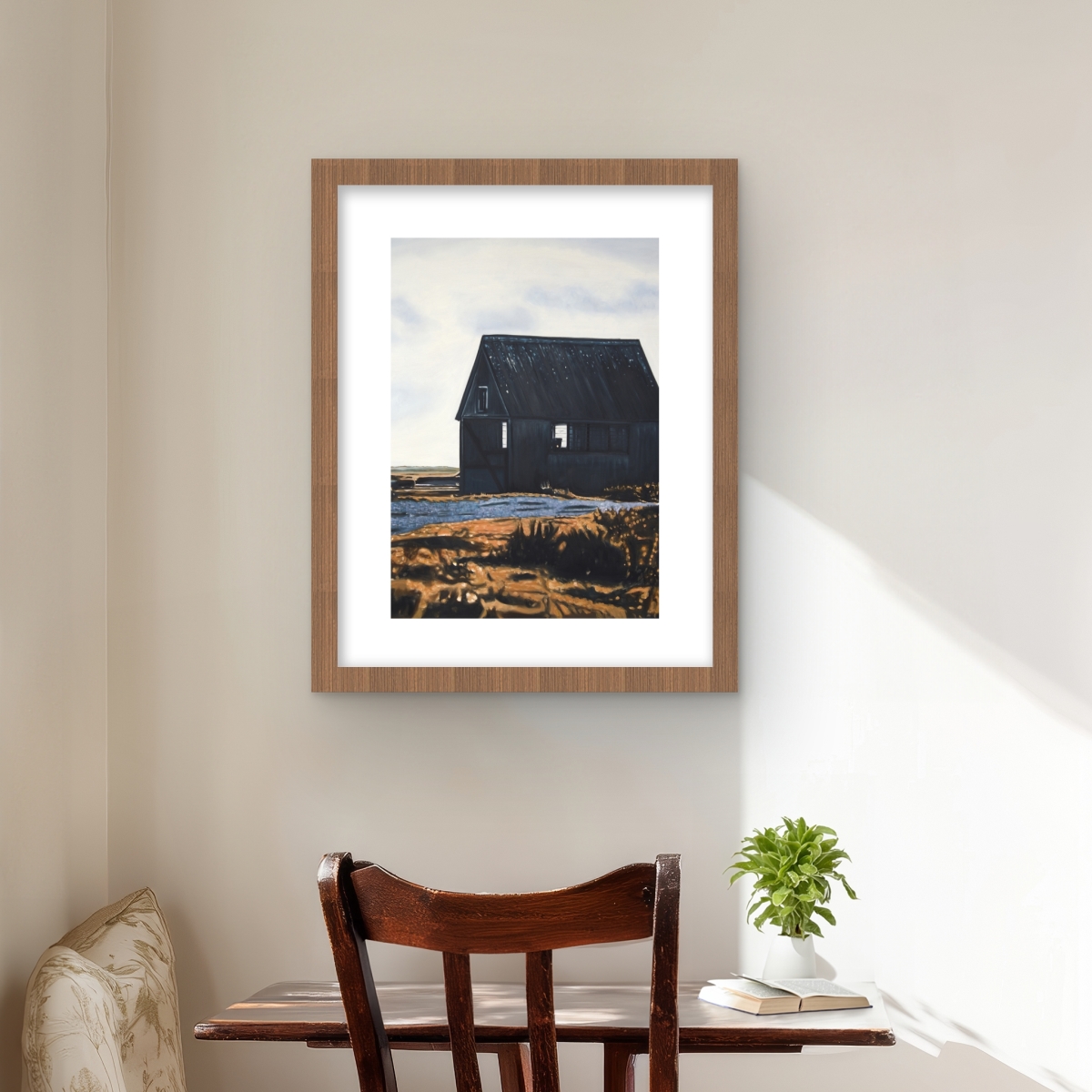 C1FM1620V77XI8 16 x 20 in. Abandoned Barn - Rustic Still Life Framed Print - Home Decor
