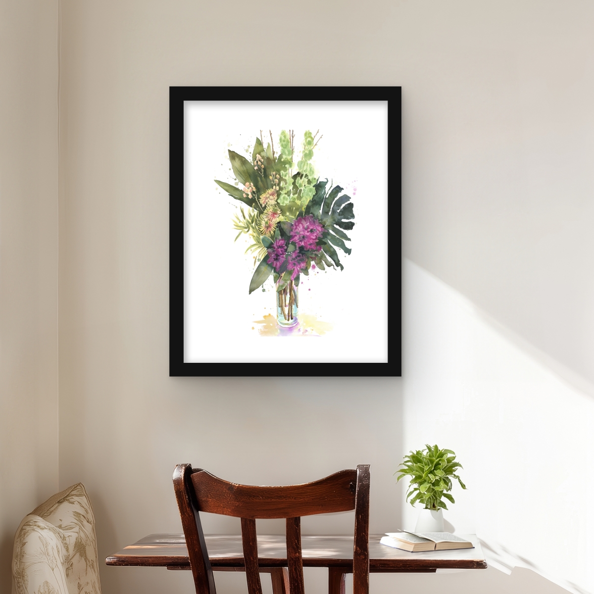 C1FM16203FU6DM 16 x 20 in. Tropical Flower Assemblage - Framed Matted Botanical Print
