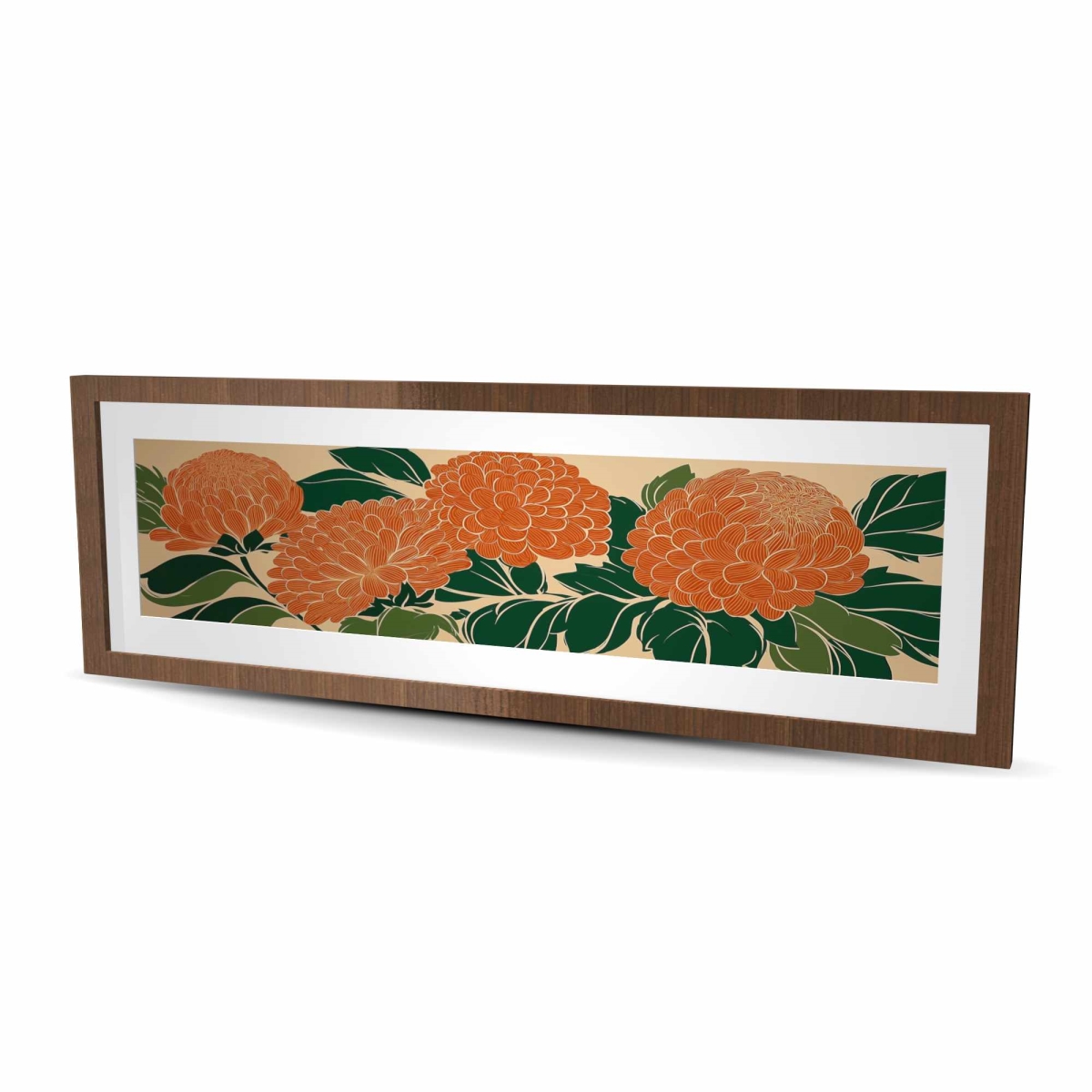 C1FM1648NTD4FI 16 x 48 in. Beautiful Blossoms - Spring Flowers Framed Matted Print