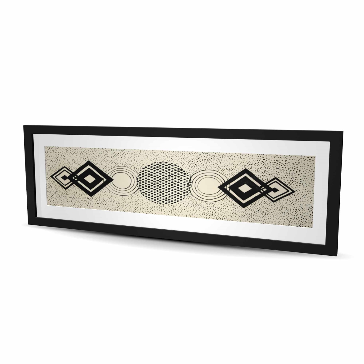 C1FM1648O4WC3V 16 x 48 in. Dotted Shapes - Patterns Man Cave Framed Matted Print Decor