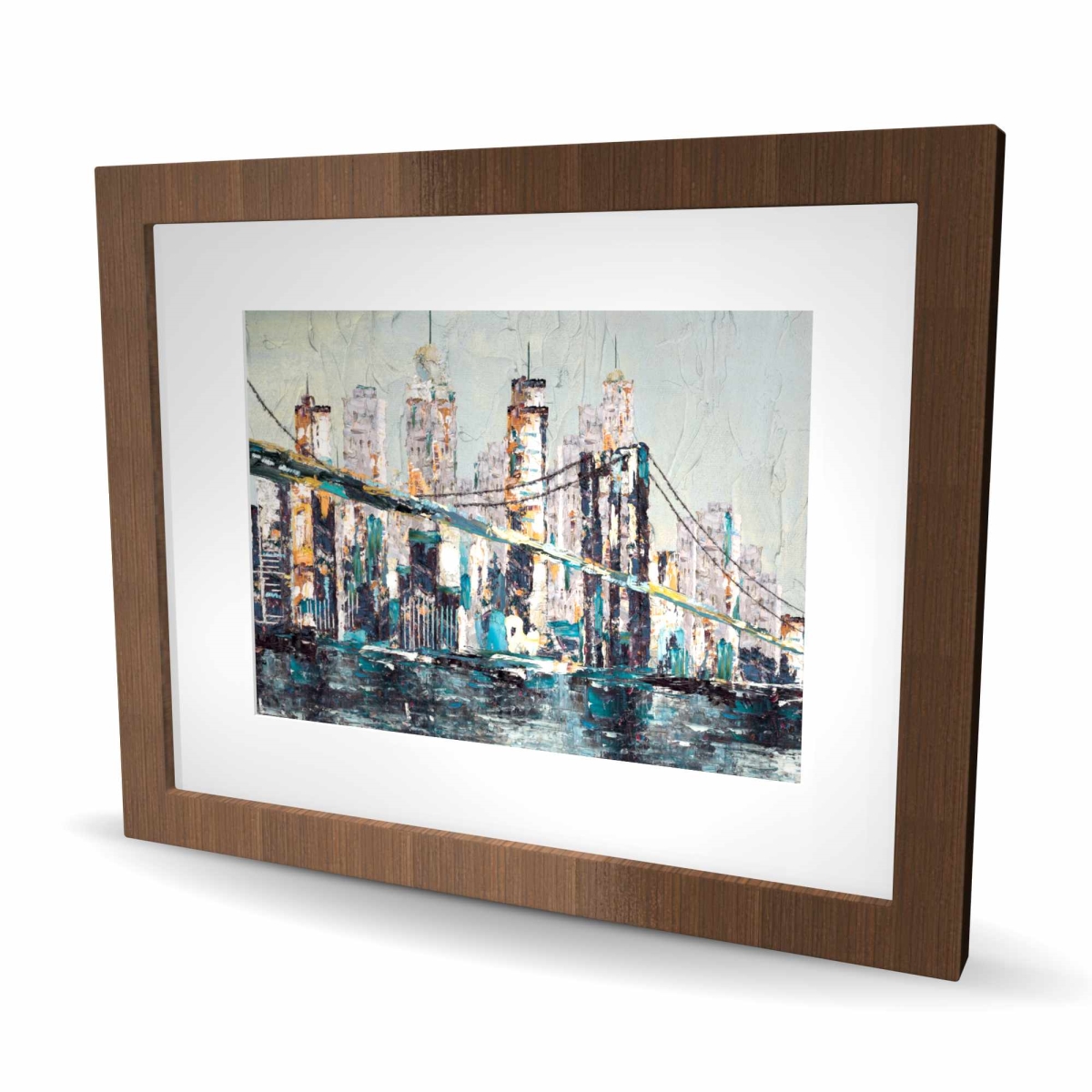 C1FM16200EBAMS 16 x 20 in. Abstract & Texturized Bridge - Bridge Gray Framed Print