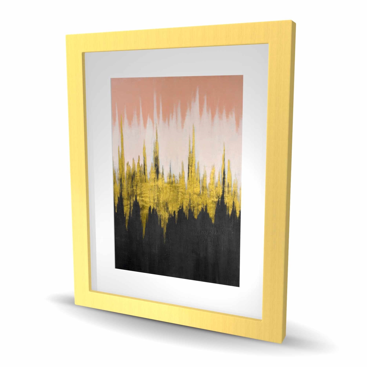 C1FM1620IAUOIW 16 x 20 in. Abstract Zigzag - Framed Matted Print for Home Decor