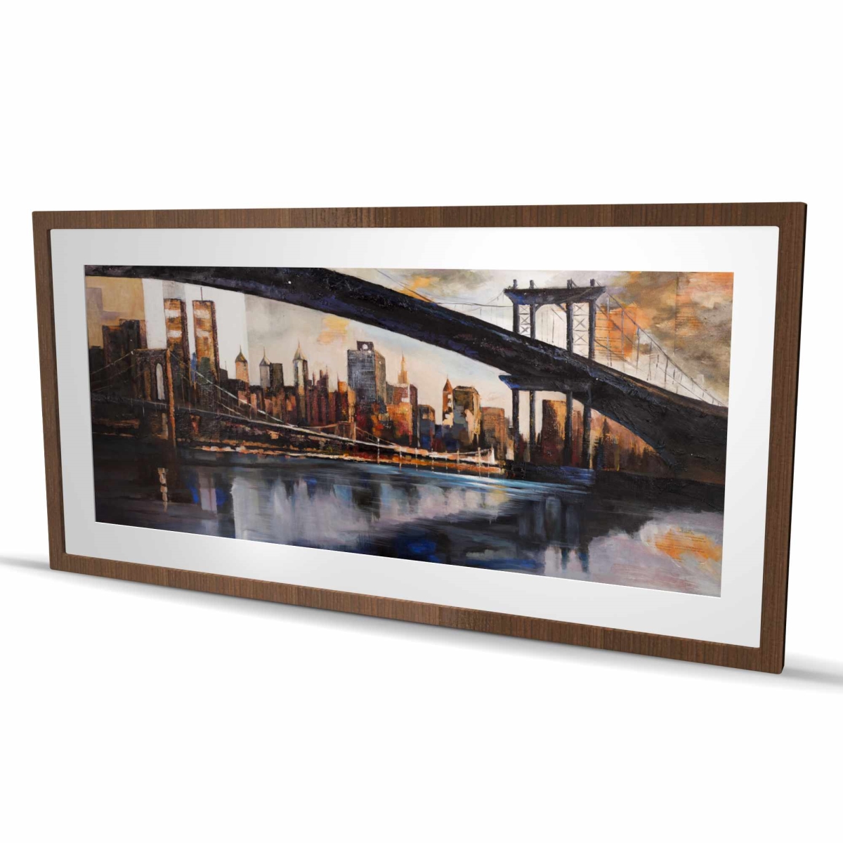 C1FM24484EDA86 24 x 48 in. Sunset Over   York - Modern Framed Matted Print for Decor