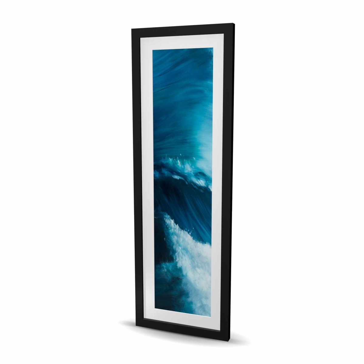 C1FM16489DH4KO 16 x 48 in. Unleashed Sea - Coastal Waves Framed Matted Print for Decor