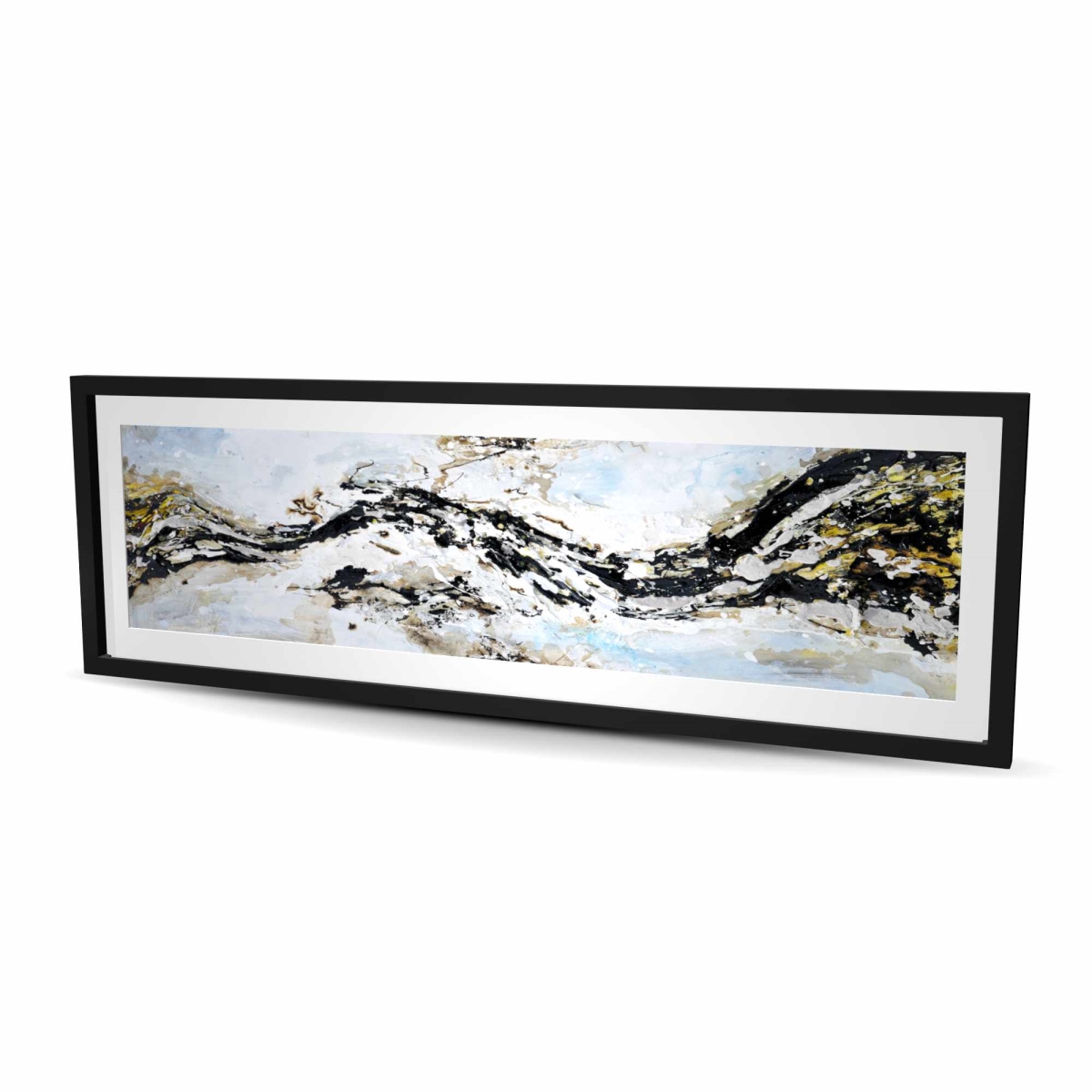 C1FM20605JIA54 20 x 60 in. Abstract & Texturized Paint Splash - Framed Matted Print
