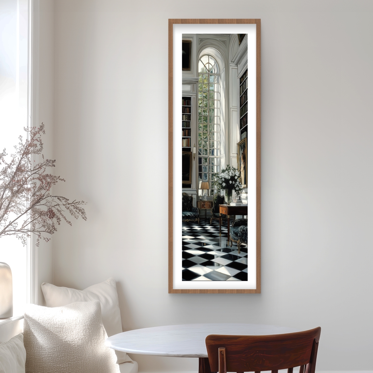 C1FM1648WOF0R7 16 x 48 in. The Study - White Office Framed Matted Print for Home Decor
