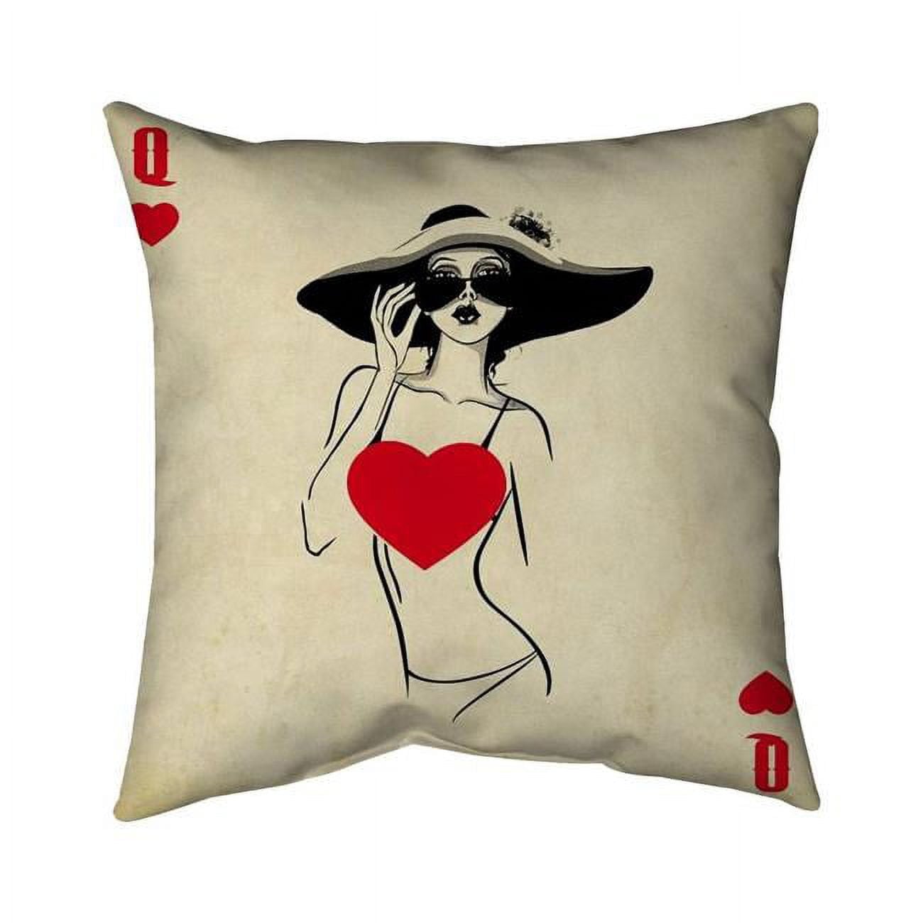 26 x 26 in. Queen of Hearts-Double Sided Print Indoor Pillow