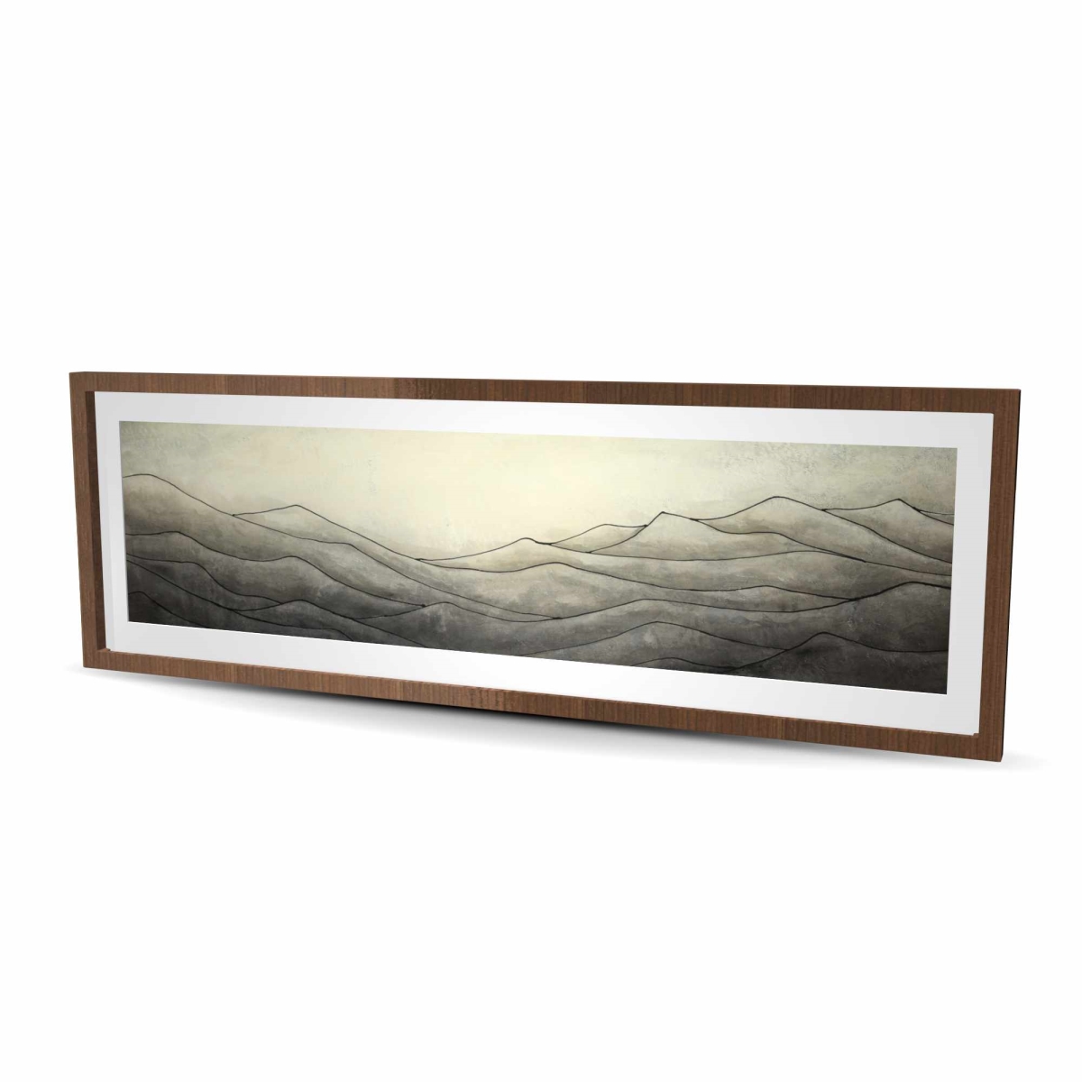 C1FM2060LFHFA0 20 x 60 in. Desaturated Waves - Framed Matted Print for Home Decor