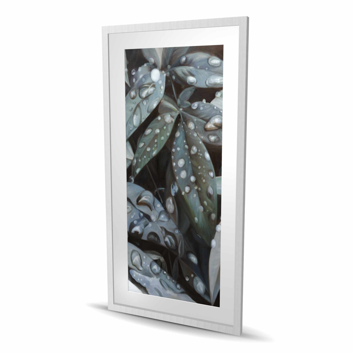 C1FM2448TH8B4X 24 x 48 in. Leaves After Rain - Hyperrealist Framed Print for Home Decor