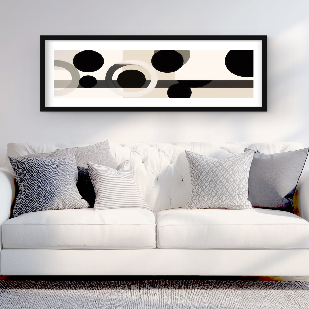 C1FM16489EMI02 16 x 48 in. Grouped - Illustrative Bedroom Framed Matted Print for Decor