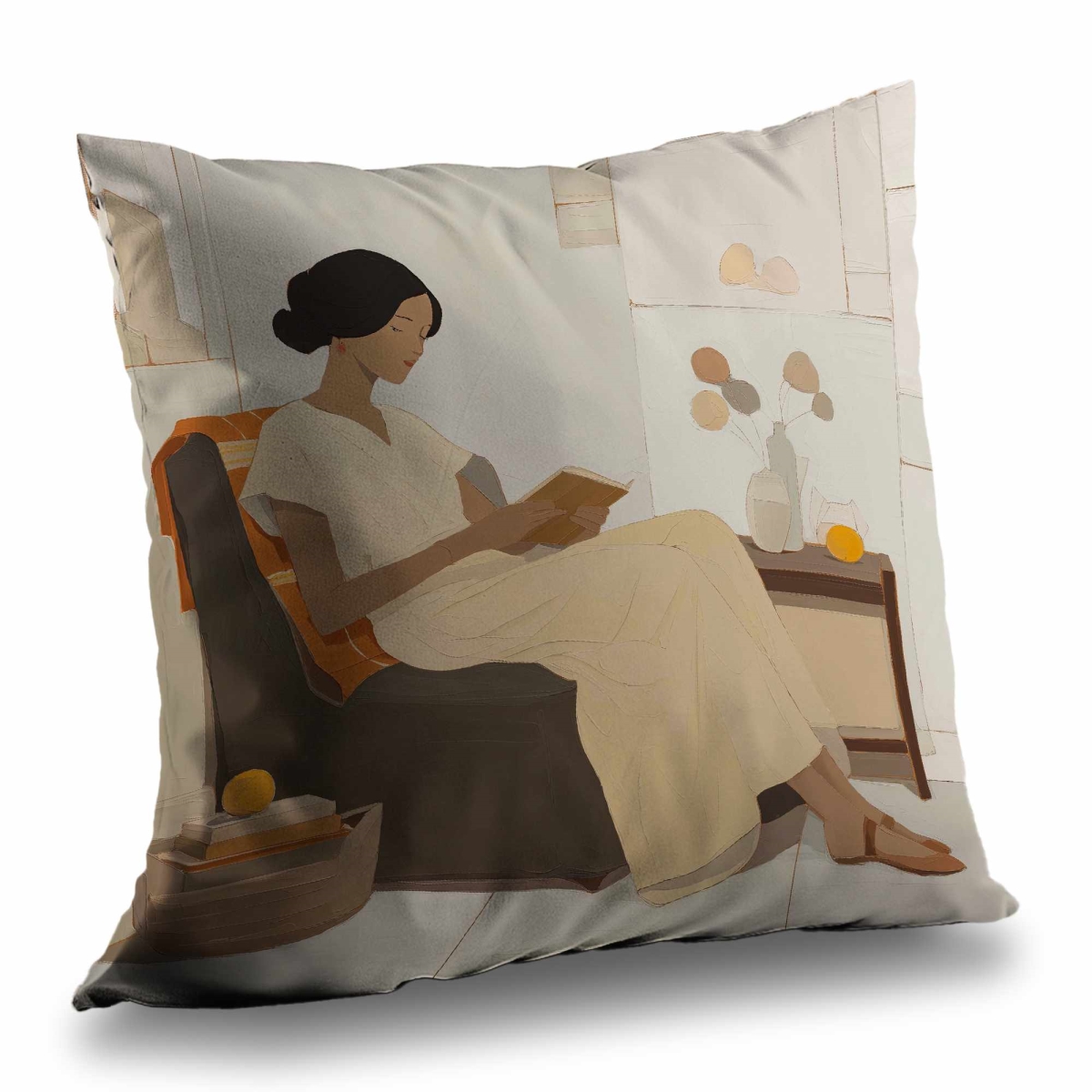 C1PC1616I9JUDA 16 x 16 in. Enjoyment Figurative Orange Poly Twill Throw for Home Decor