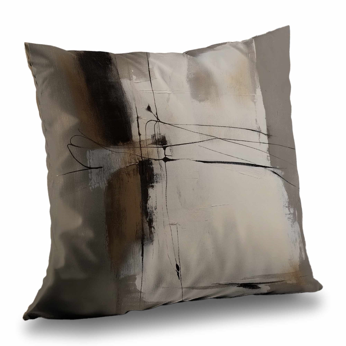 C1PT181809Y4BW 18 x 18 in. Rusty Splashes Abstract Gray Poly Twill Throw Pillow Insert