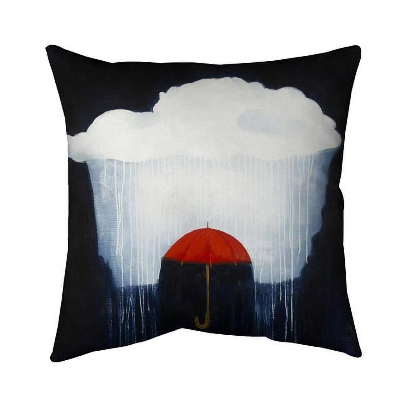 26 x 26 in. Umbrella Under Heavy Rain-Double Sided Print Indoor Pillow