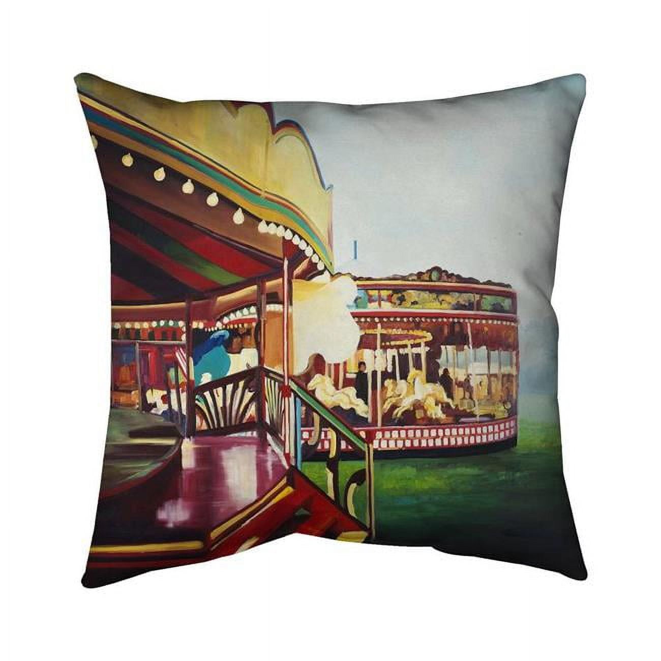 26 x 26 in. Carousel In A Carnaval-Double Sided Print Indoor Pillow
