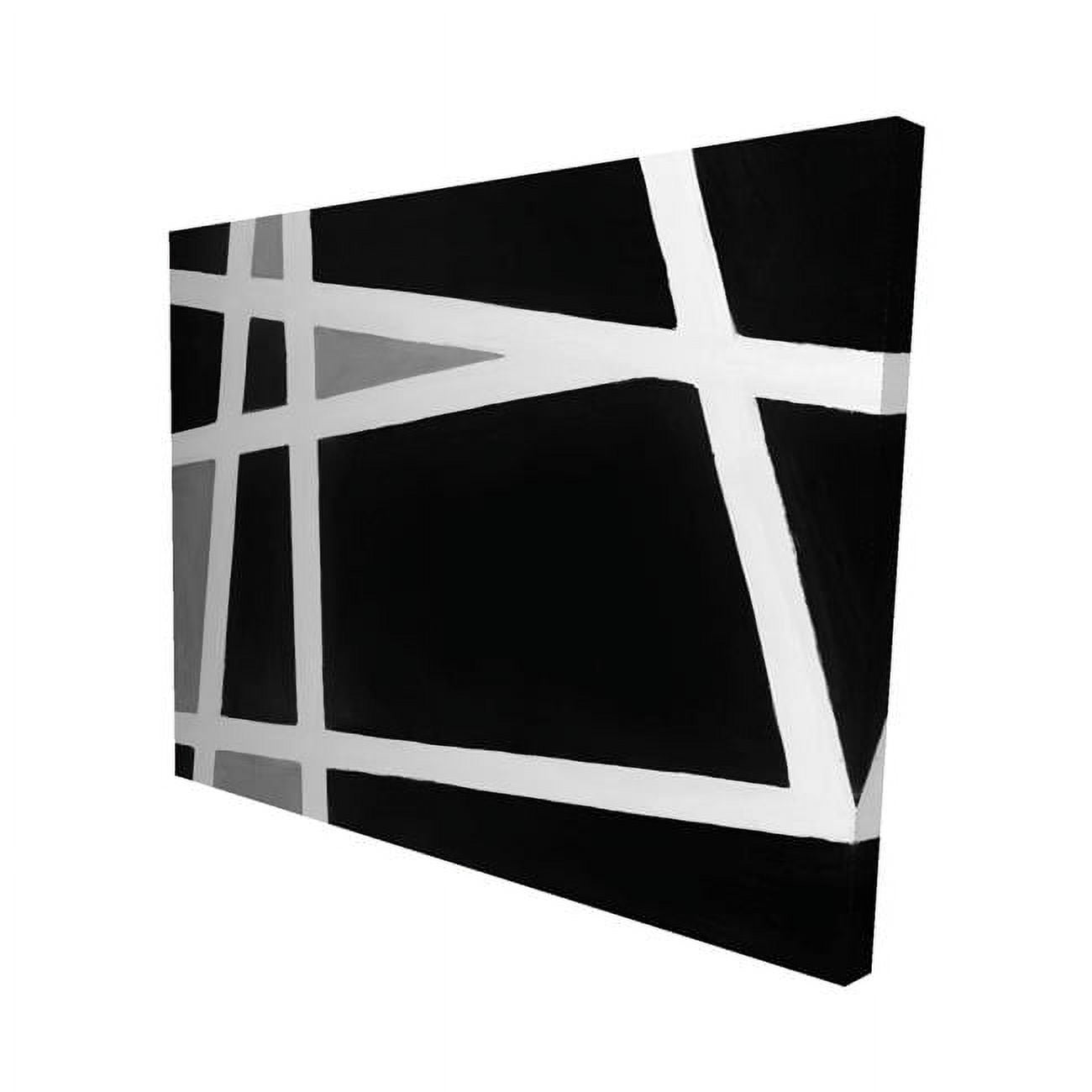 16 x 20 in. Black & White Abstract Shapes-Print on Canvas