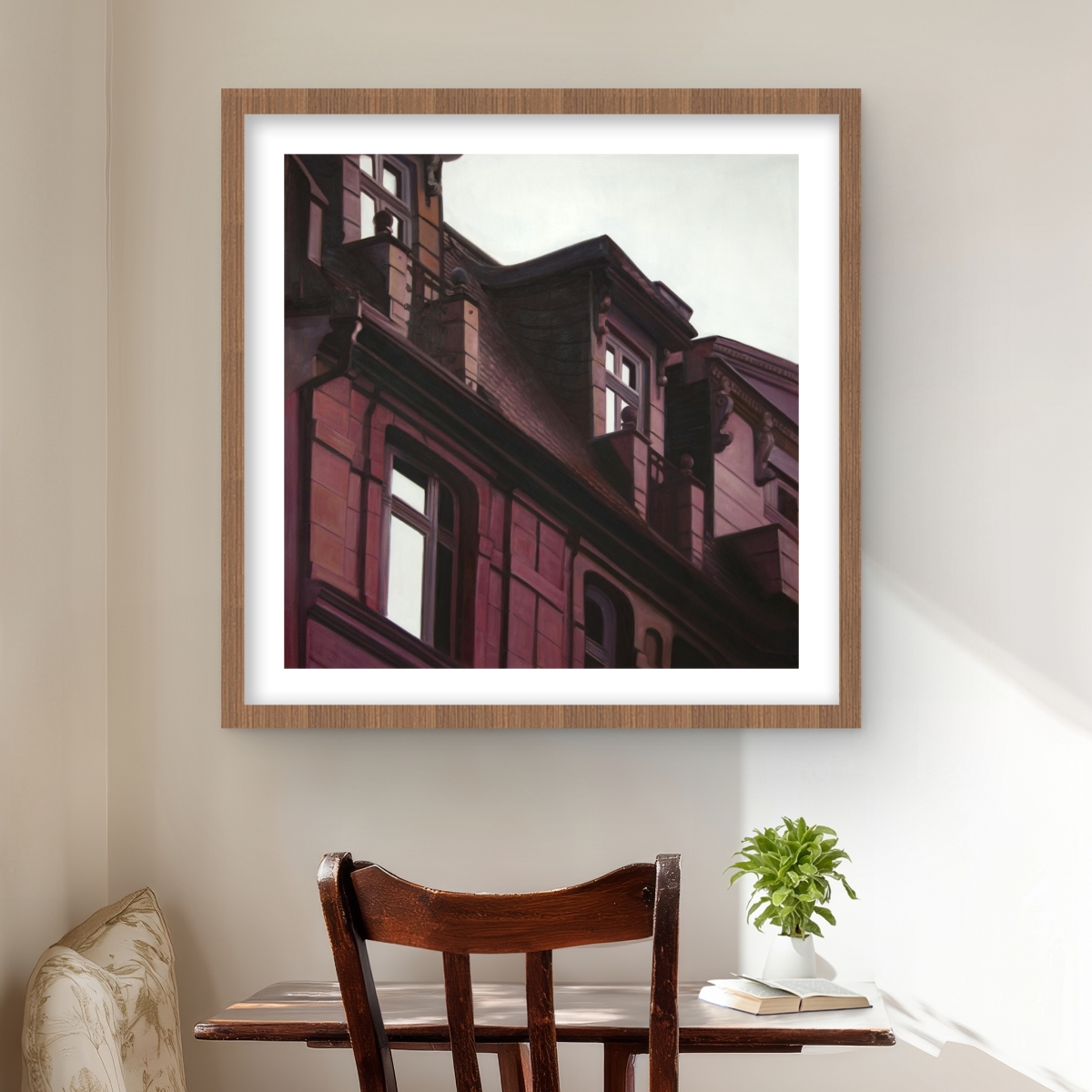 C1FM2424CMYKF8 24 x 24 in. Architectural Building - Hyperrealist Cities Framed Print