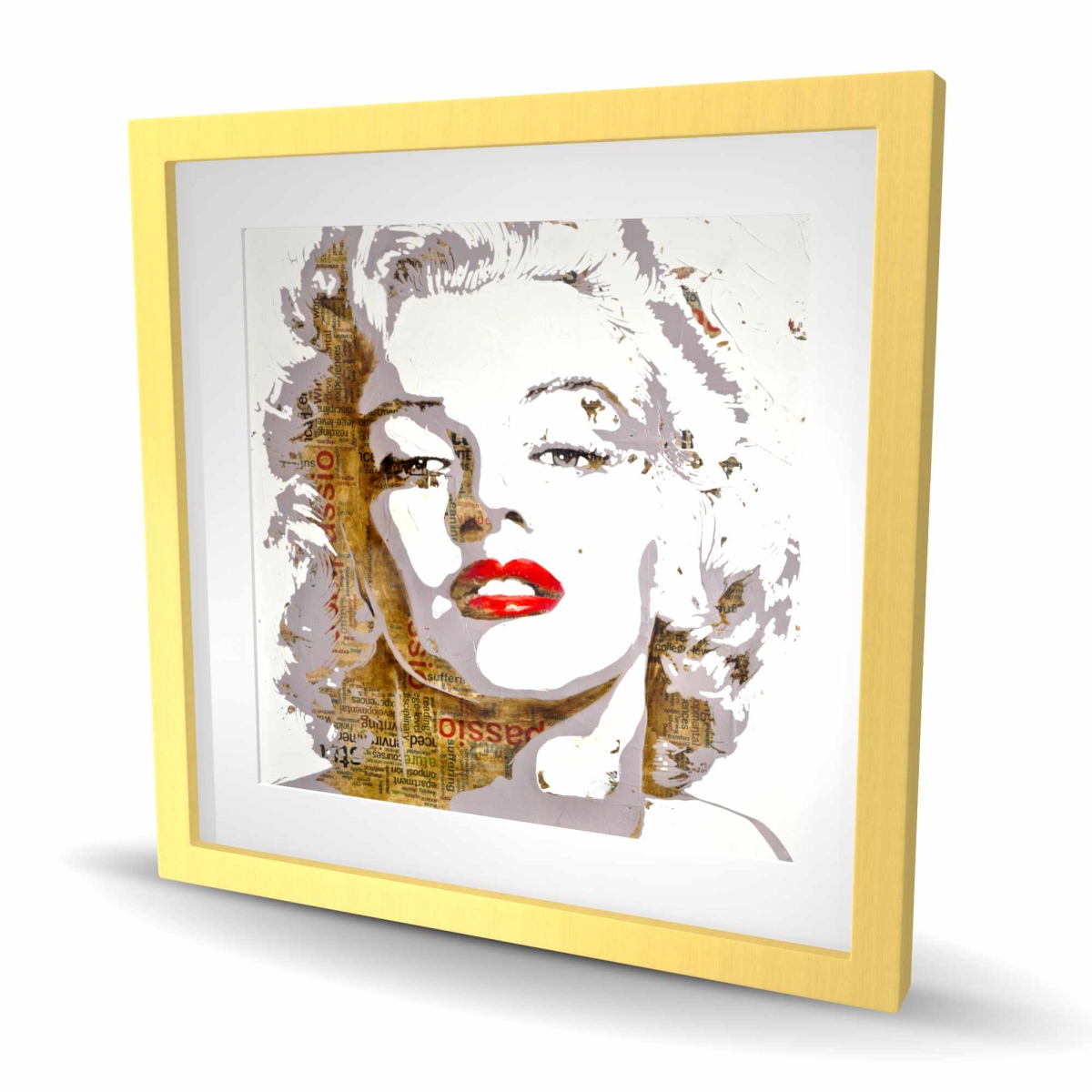 C1FM2424EY9GI2 24 x 24 in. Marilyn Monroe Typography Print - Framed Matted Home Decor