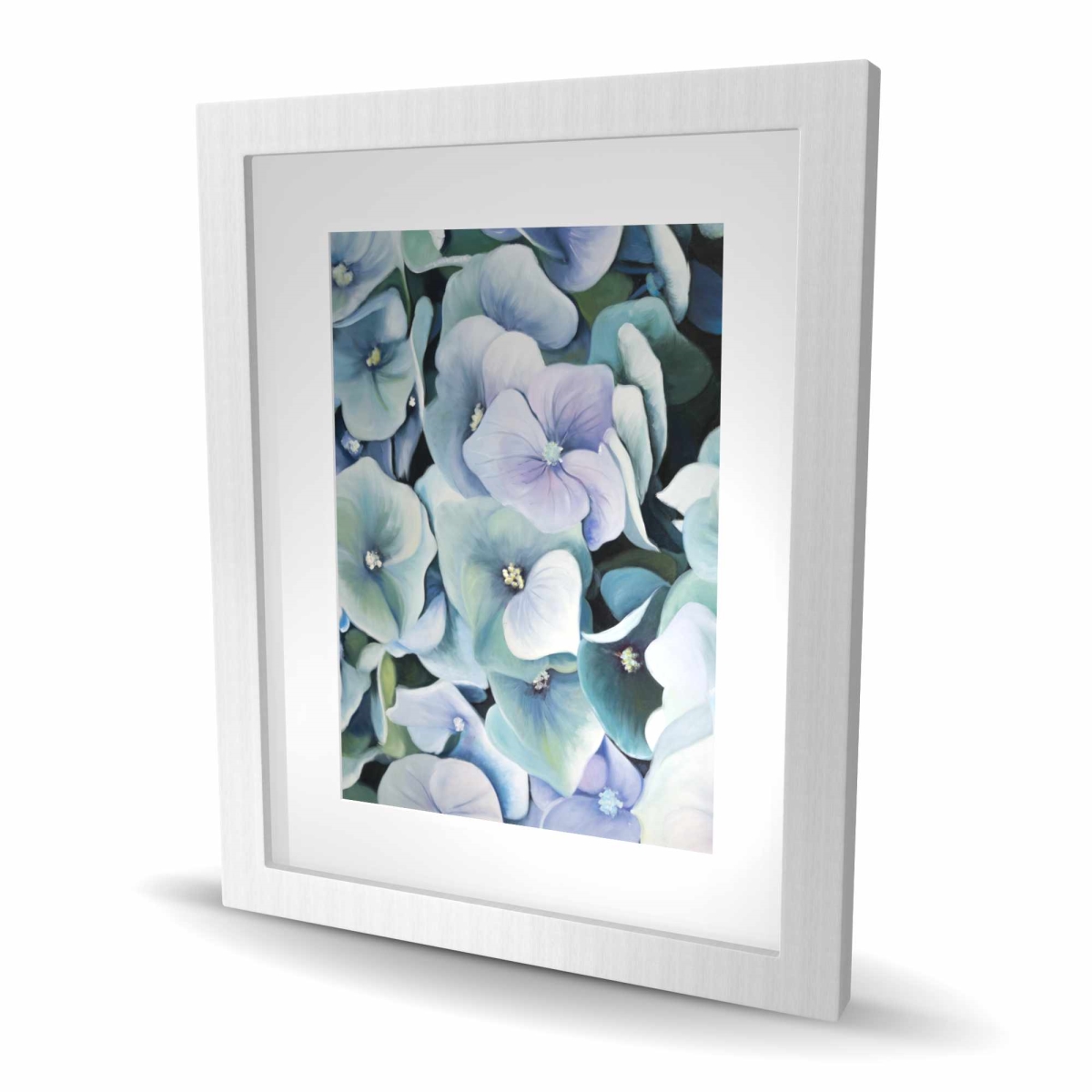 C1FM1620SA10Q1 16 x 20 in. Hydrangea Plant - Botanical Purple Framed Matted Print Decor