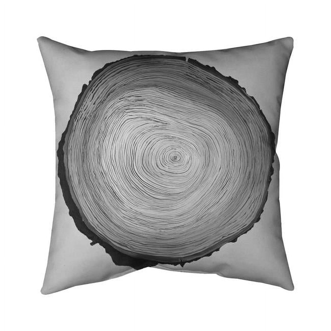 26 x 26 in. Greyscale Round Wood Log-Double Sided Print Indoor Pillow