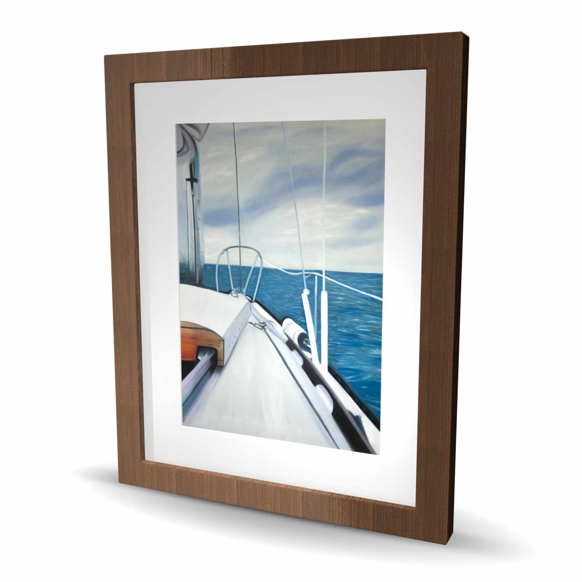 C1FM16205G0J4U 16 x 20 in. Sail on the Water - Hyperrealist Coastal Framed Print Decor