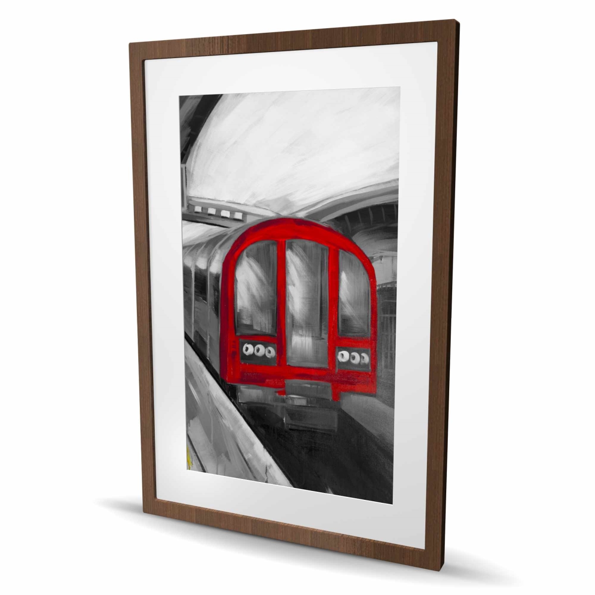 C1FM2436CA12NJ 24 x 36 in. Waiting Subway - Framed Matted Print for Home Decor