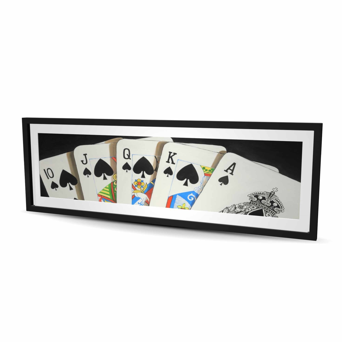 C1FM2060SBWOJ3 20 x 60 in. Card Game Spades Royal Flush Closeup - Man Cave Decor Print