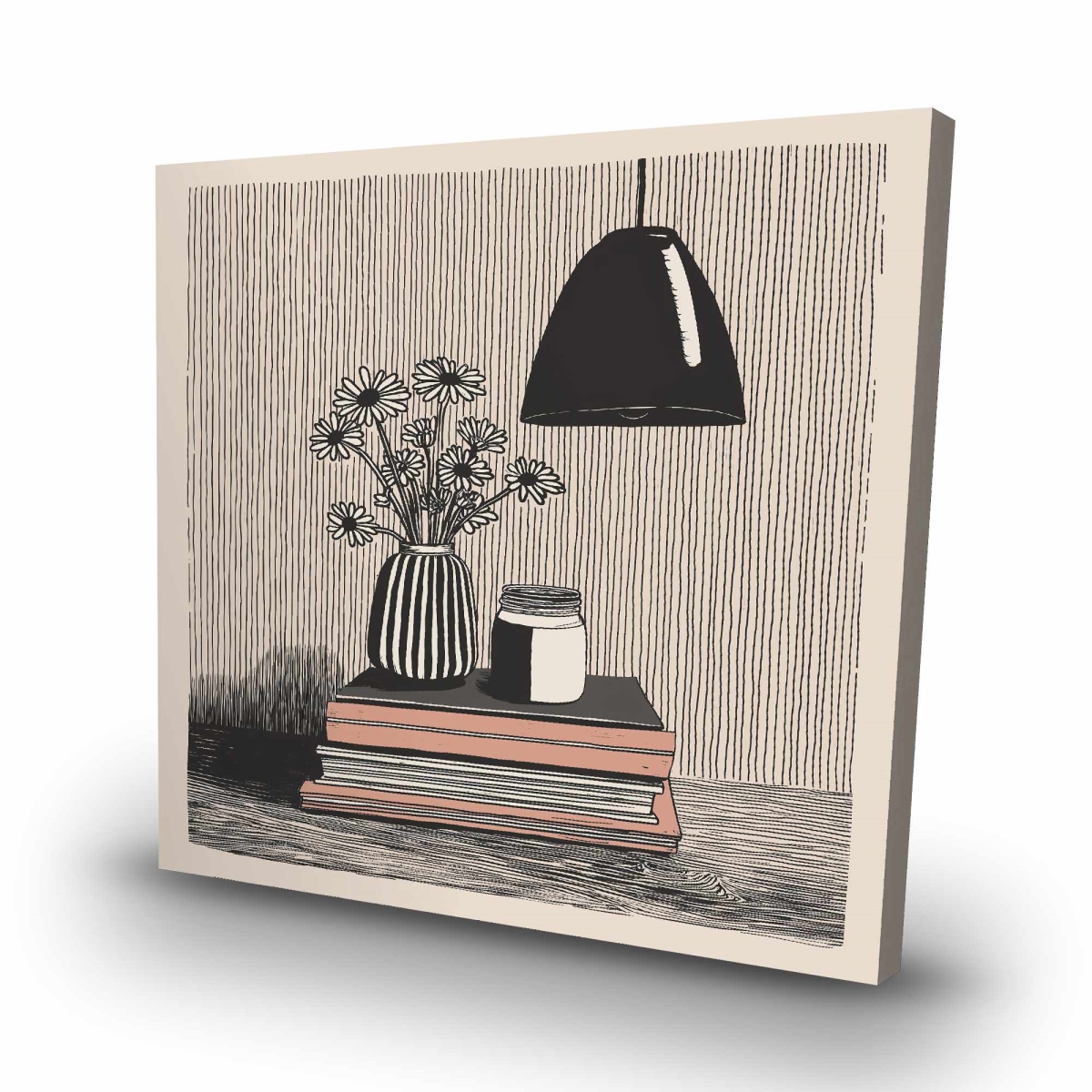 C1RC3232Q04L57 32 x 32 in. On Top - Still Life White Canvas Art for Home Decor