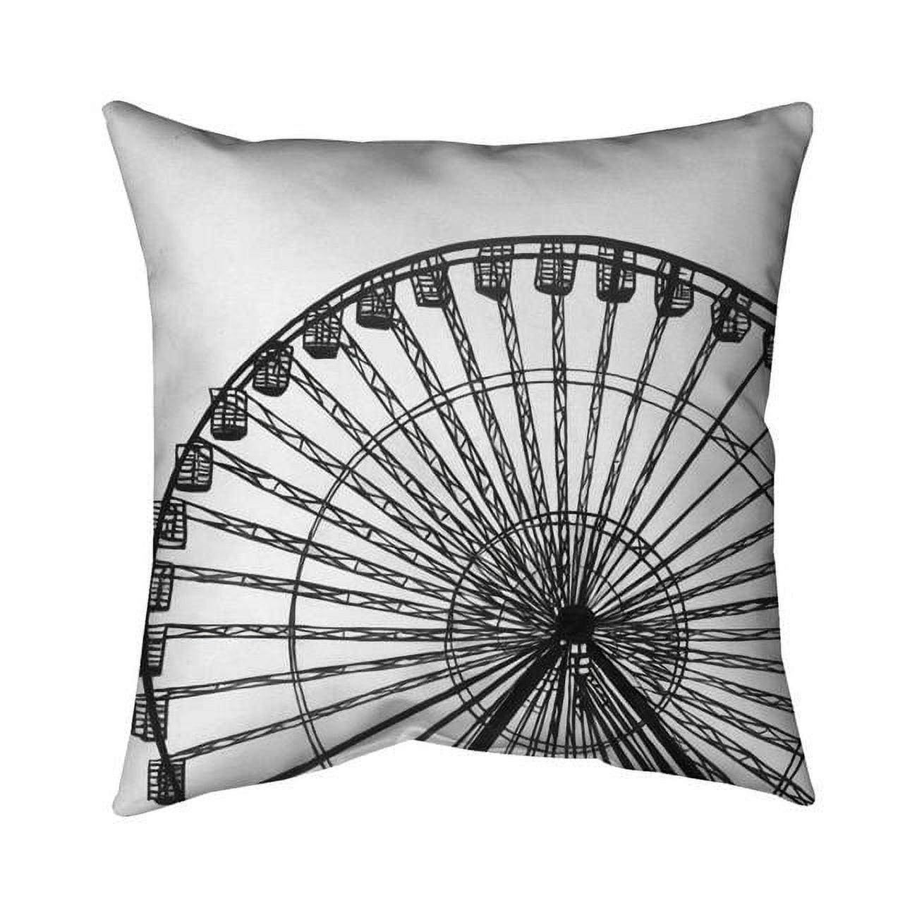 26 x 26 in. Monochrome Ferris Wheel-Double Sided Print Indoor Pillow