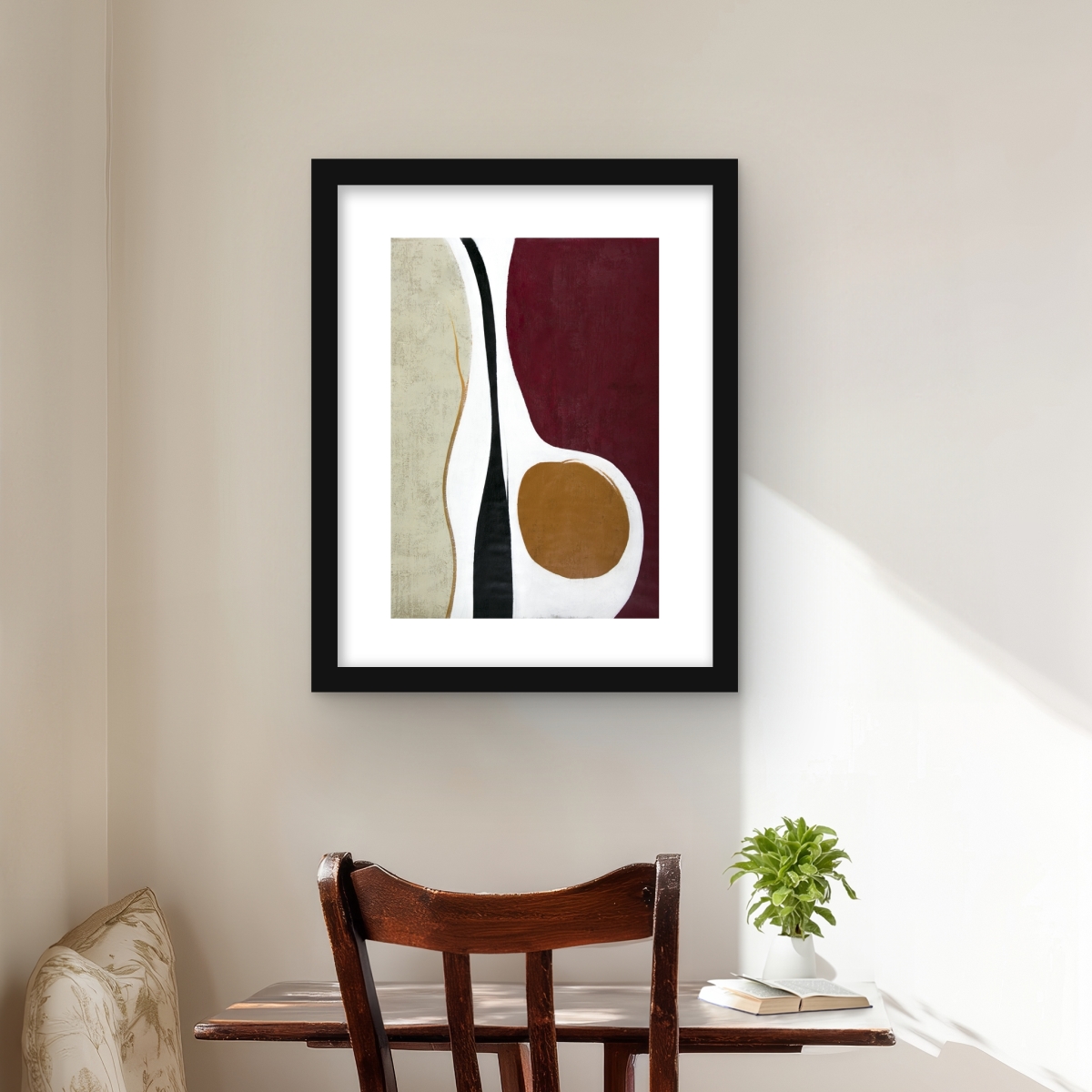 C1FM16208FAYE8 16 x 20 in. Multiform - Abstract Red Framed Matted Print for Home Decor
