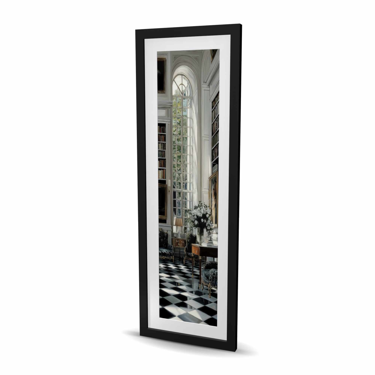 C1FM16485VA47P 16 x 48 in. The Study - Contemporary Still Life Framed Matted Print