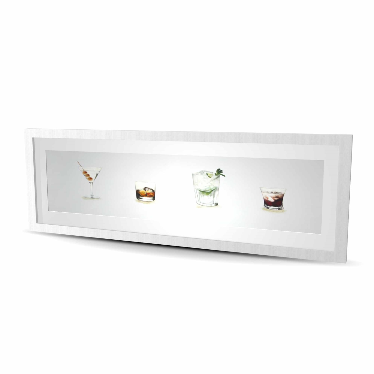 C1FM164803LX99 16 x 48 in. Cocktails - Gastronomy Man Cave Framed Matted Print Decor