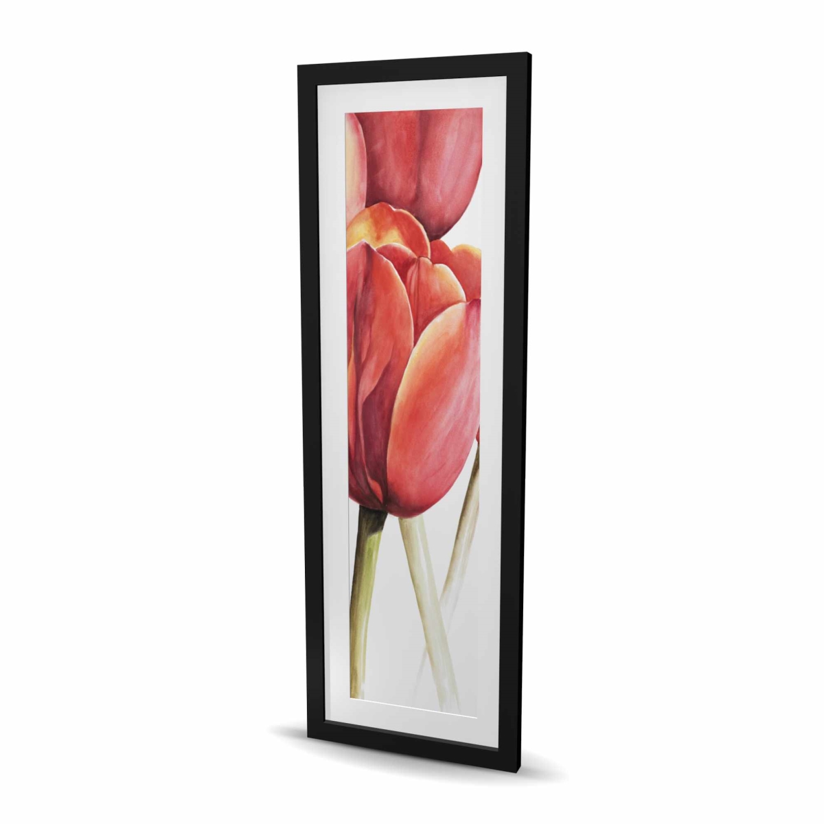 C1FM1648LLTFAE 16 x 48 in. Blossoming Tulips Closeup - Rustic Framed Print for Decor