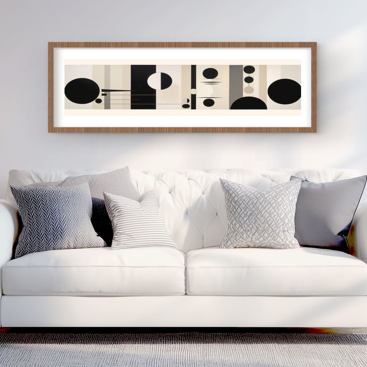 C1FM1648JPZR71 16 x 48 in. Lowering - Patterns Brown Framed Matted Print for Home Decor
