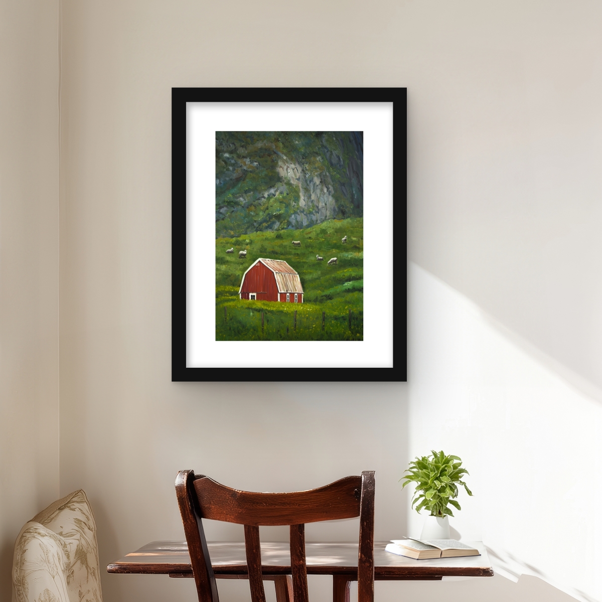 C1FM1620F7FMBF 16 x 20 in. Life in the Countryside - Landscapes Farm Animals Print