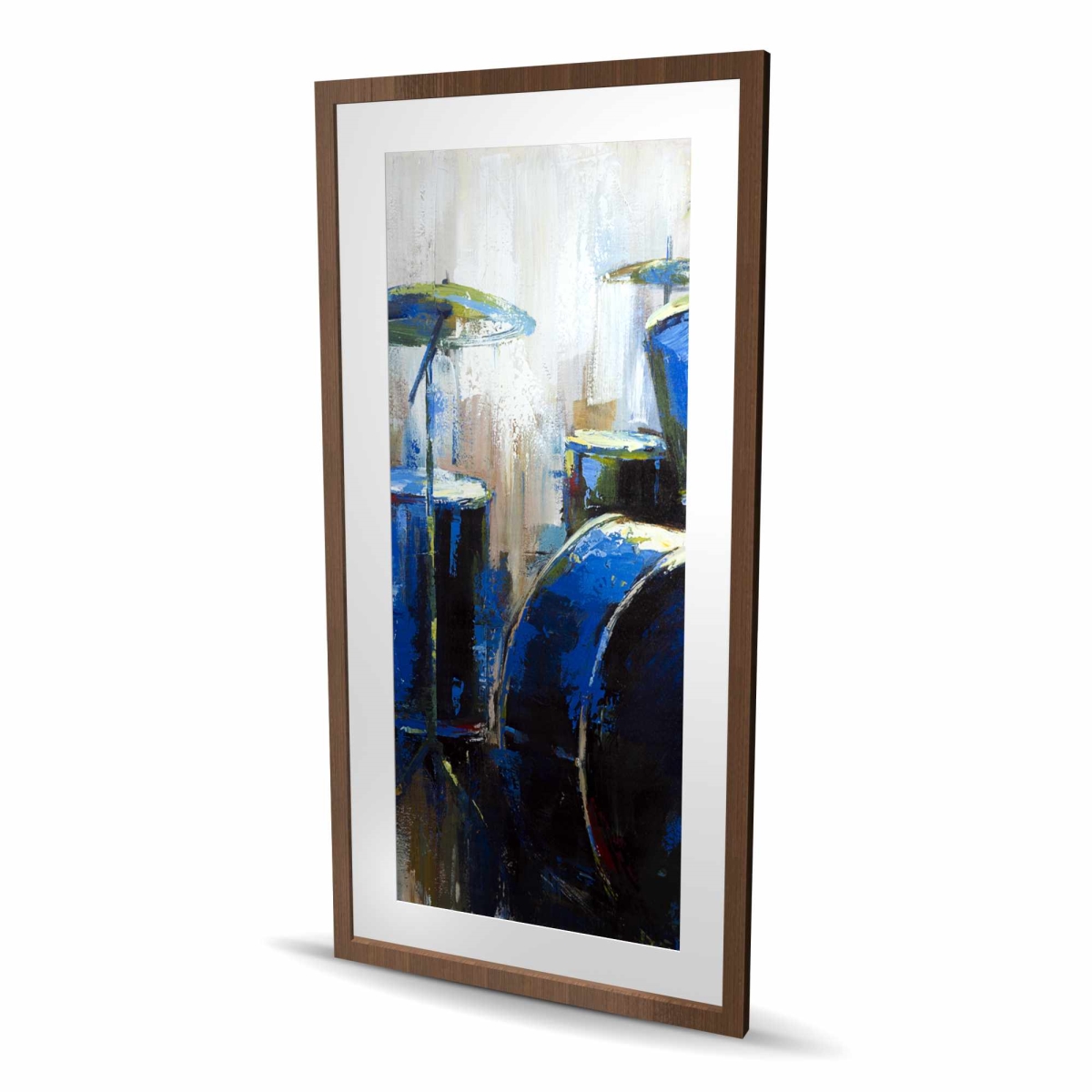 C1FM2448PJ4UQ6 24 x 48 in. Abstract Drums - Industrial Man Cave Framed Matted Print