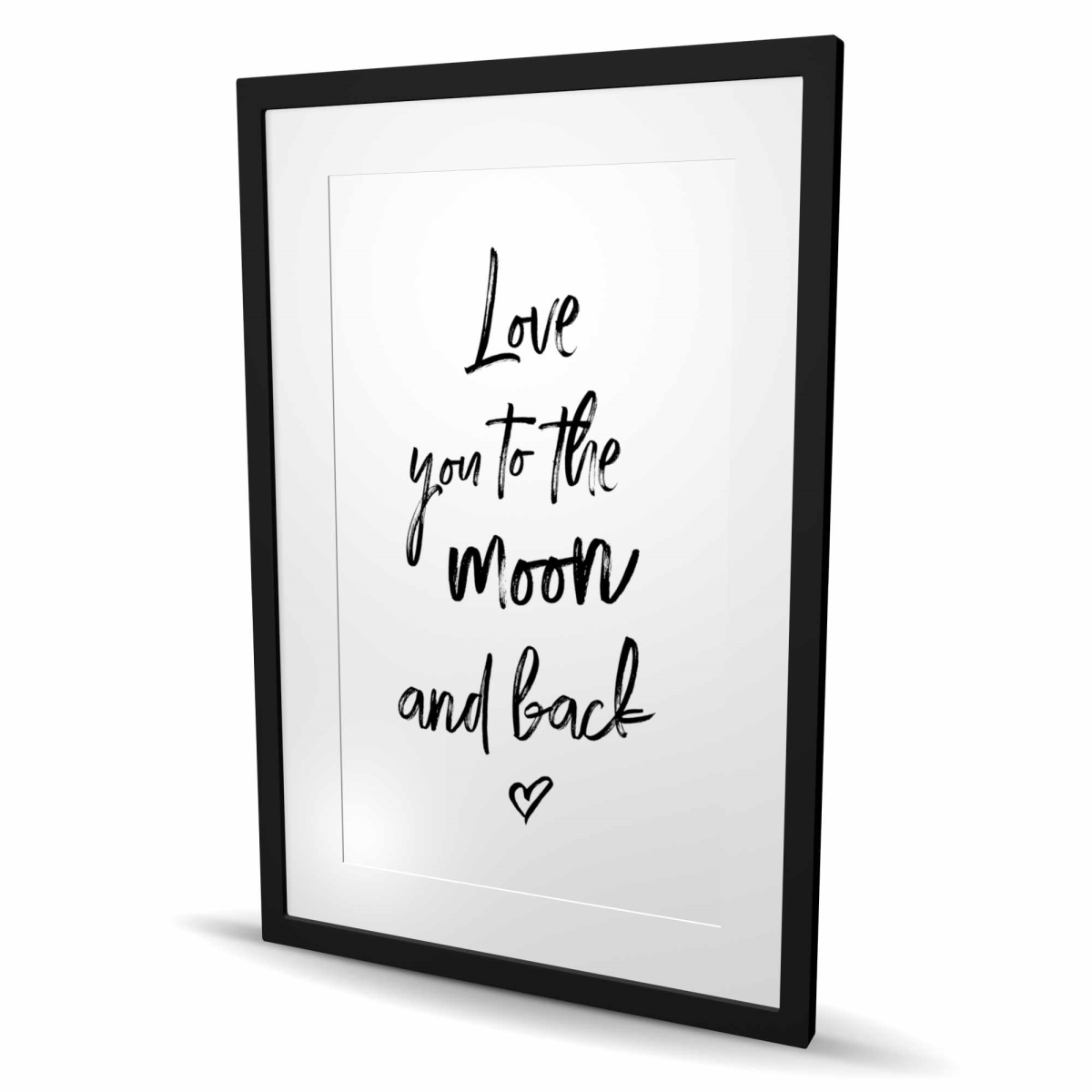 C1FM2436D78BTP 24 x 36 in. Love You to the Moon & Back - Black Hygge Framed Print