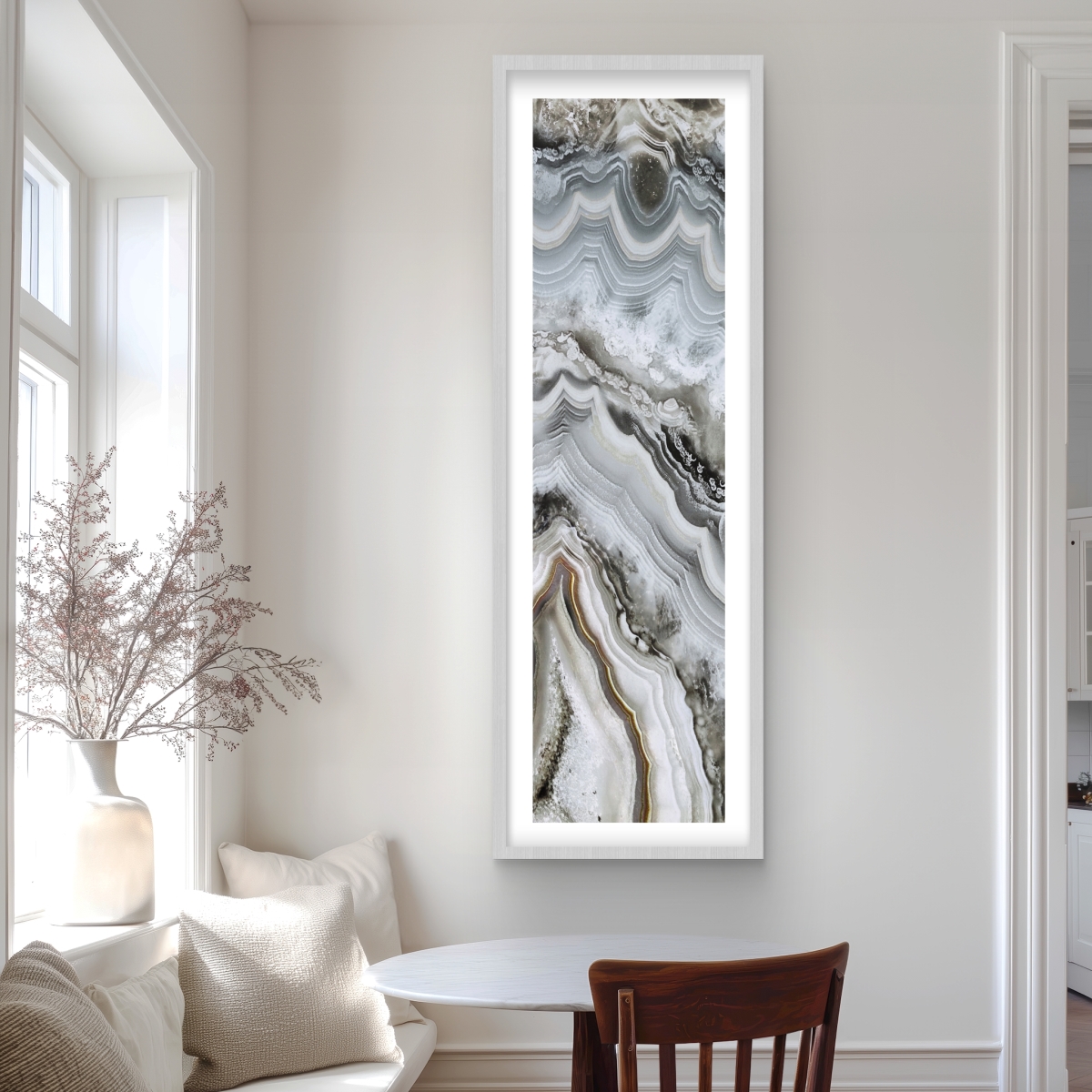 C1FM2060BCJ7QI 20 x 60 in. Abstract Geode - Minerals Abstract Framed Matted Print Decor