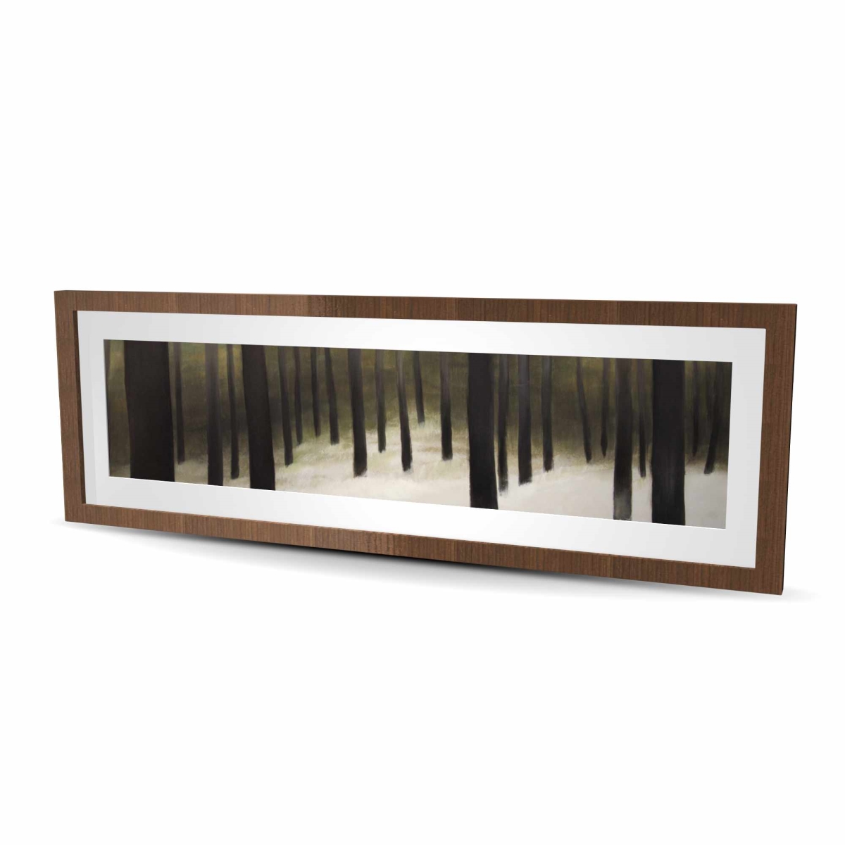 C1FM16483EMW0Y 16 x 48 in. Silent Forest - Office Holidays Framed Matted Print Decor