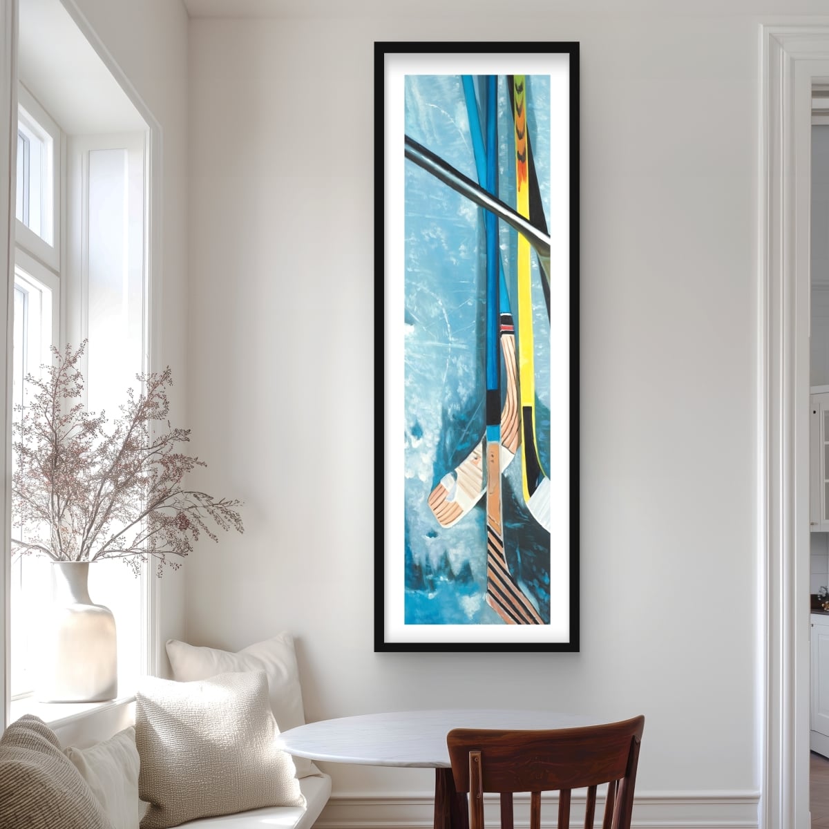 C1FM20607X42JT 20 x 60 in. Hockey Sticks - Holidays Man Cave Framed Matted Print Decor