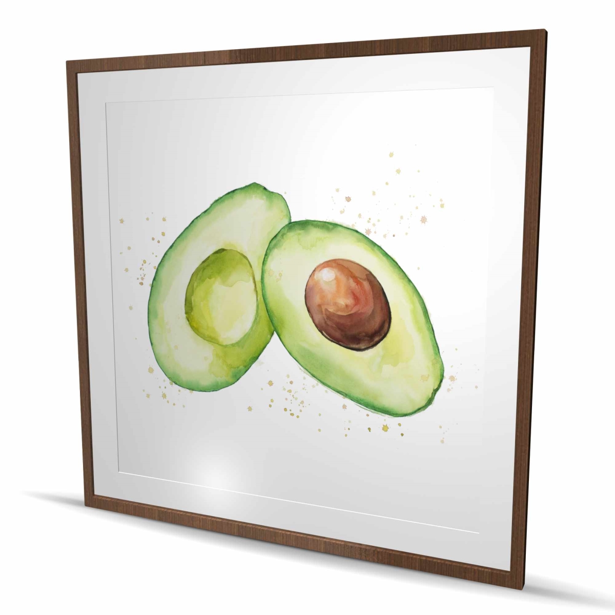 C1FM4848I91FCT 48 x 48 in. Watercolor Open Avocado - Kitchen Brown Framed Print Decor