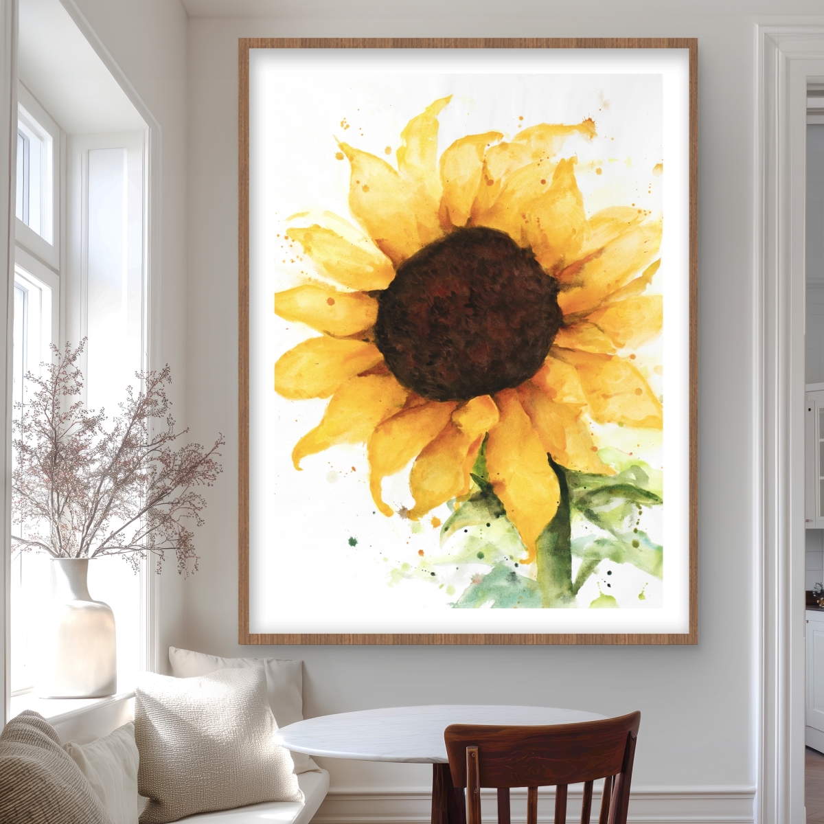 C1FM3648Q3O4W4 36 x 48 in. Sunflower Kitchen Yellow Framed Matted Print - Home Decor