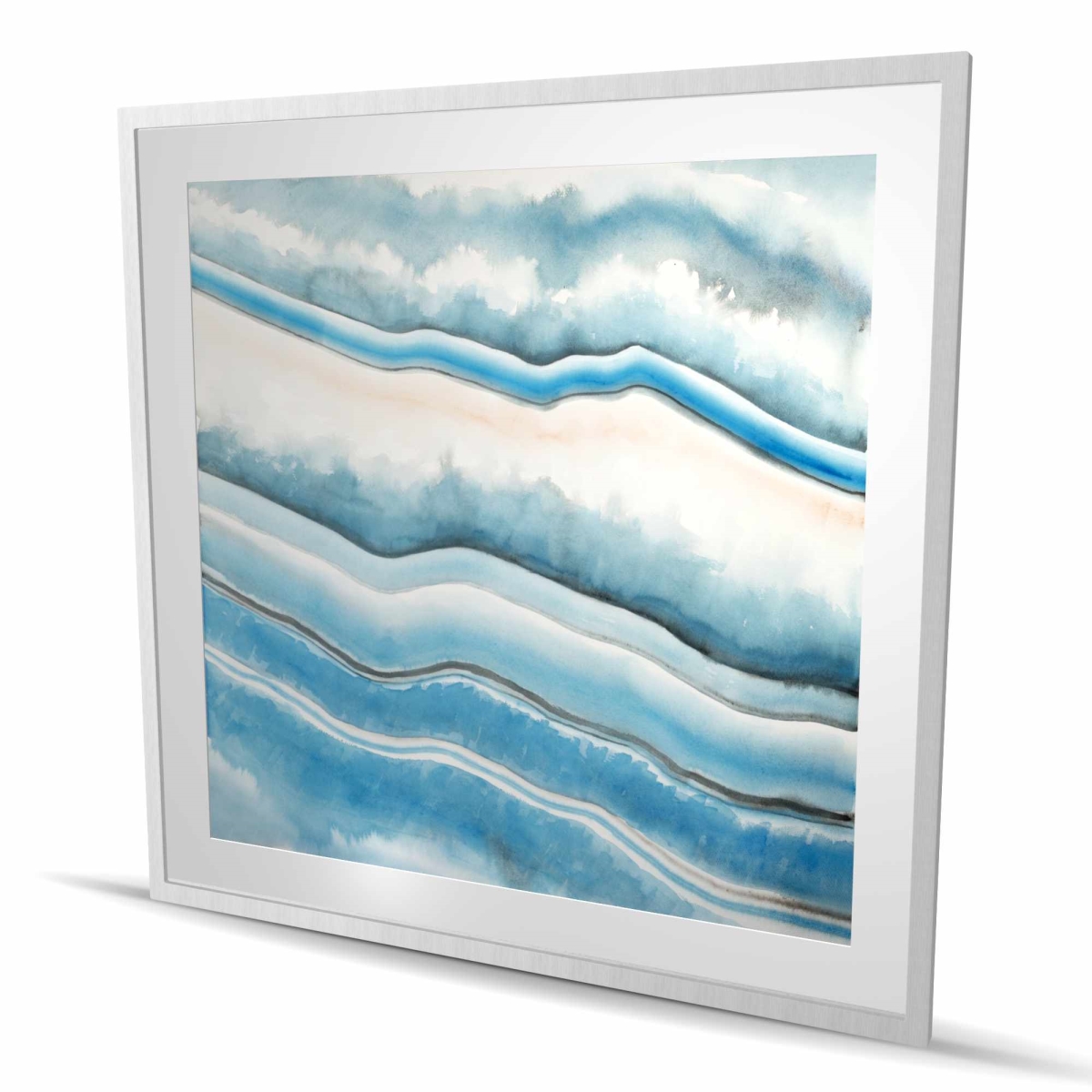 C1FM4848VC4C1H 48 x 48 in. Textured Geode - White Framed Matted Print for Home Decor