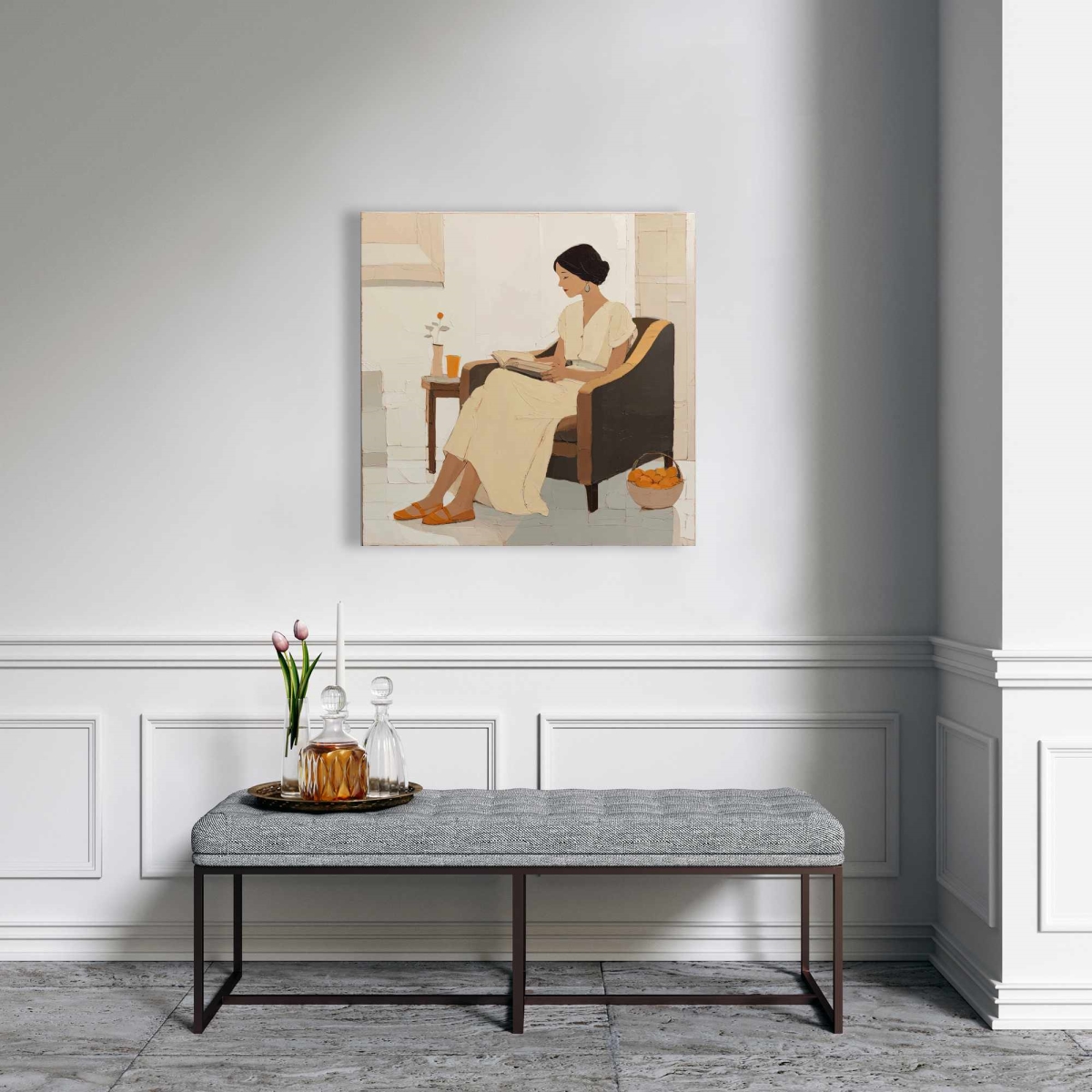 C1RC242482UTZL 24 x 24 in. Small Break - White Figurative Canvas for Home Decor